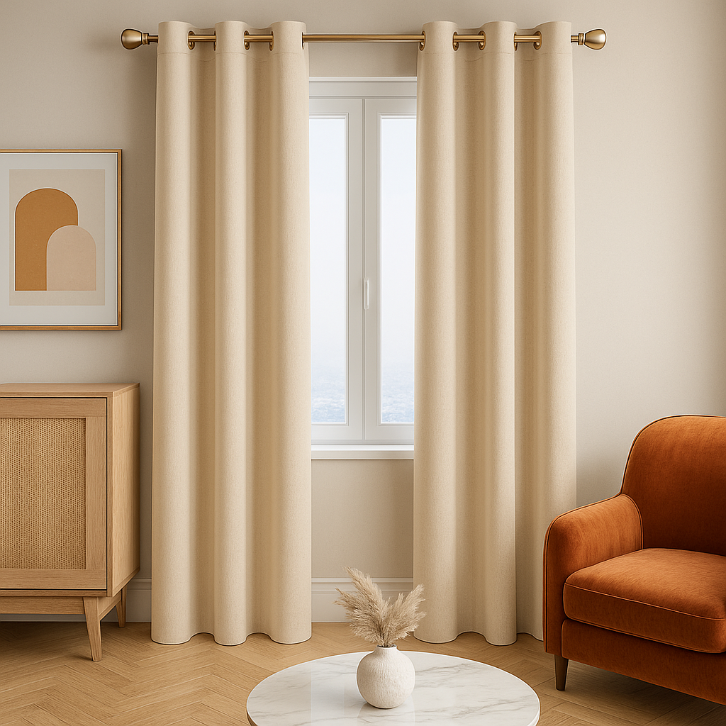 Cortinas Blackout 90% 2 Paneles (210 cms x 300cms) CADA PANEL DIVIDIDO EN 150 cms +  INCLUYEN ARGOLLA
