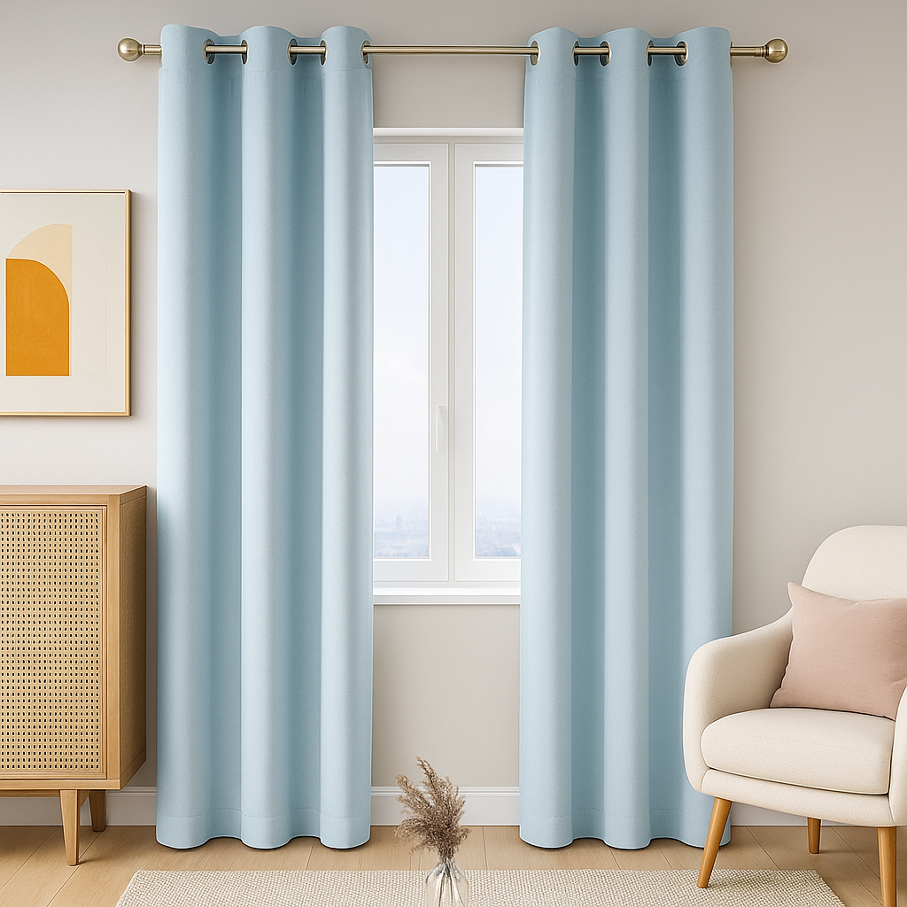 Cortinas Blackout 90% 2 Paneles (210 cms x 300cms) CADA PANEL DIVIDIDO EN 150 cms +  INCLUYEN ARGOLLA