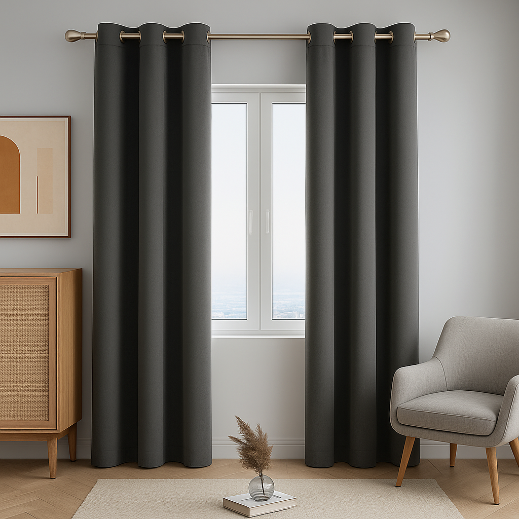 Cortinas Blackout 90% 2 Paneles (210 cms x 300cms) CADA PANEL DIVIDIDO EN 150 cms +  INCLUYEN ARGOLLA