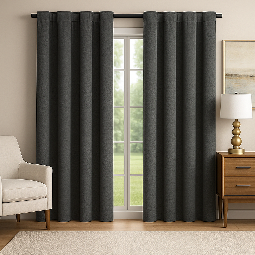 Cortinas Blackout 100% 2 Paneles cada uno de 150 cms (230 x 300cm) INCLUYEN OJAL