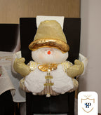 Juego de Espaldar De Silla Diseño Navideño DORADO PEQUEÑO X6 UNIDADES