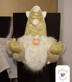 Juego de Espaldar De Silla Diseño Navideño DORADO PEQUEÑO X6 UNIDADES