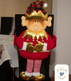 Juego de Espaldar De Silla Diseño Navideño NEGRO ROJO X6 UNIDADES