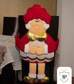 Juego de Espaldar De Silla Diseño Navideño NEGRO ROJO X6 UNIDADES