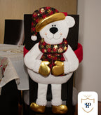 Juego de Espaldar De Silla Diseño Navideño NEGRO ROJO X6 UNIDADES