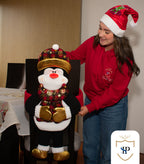 Juego de Espaldar De Silla Diseño Navideño NEGRO ROJO X6 UNIDADES