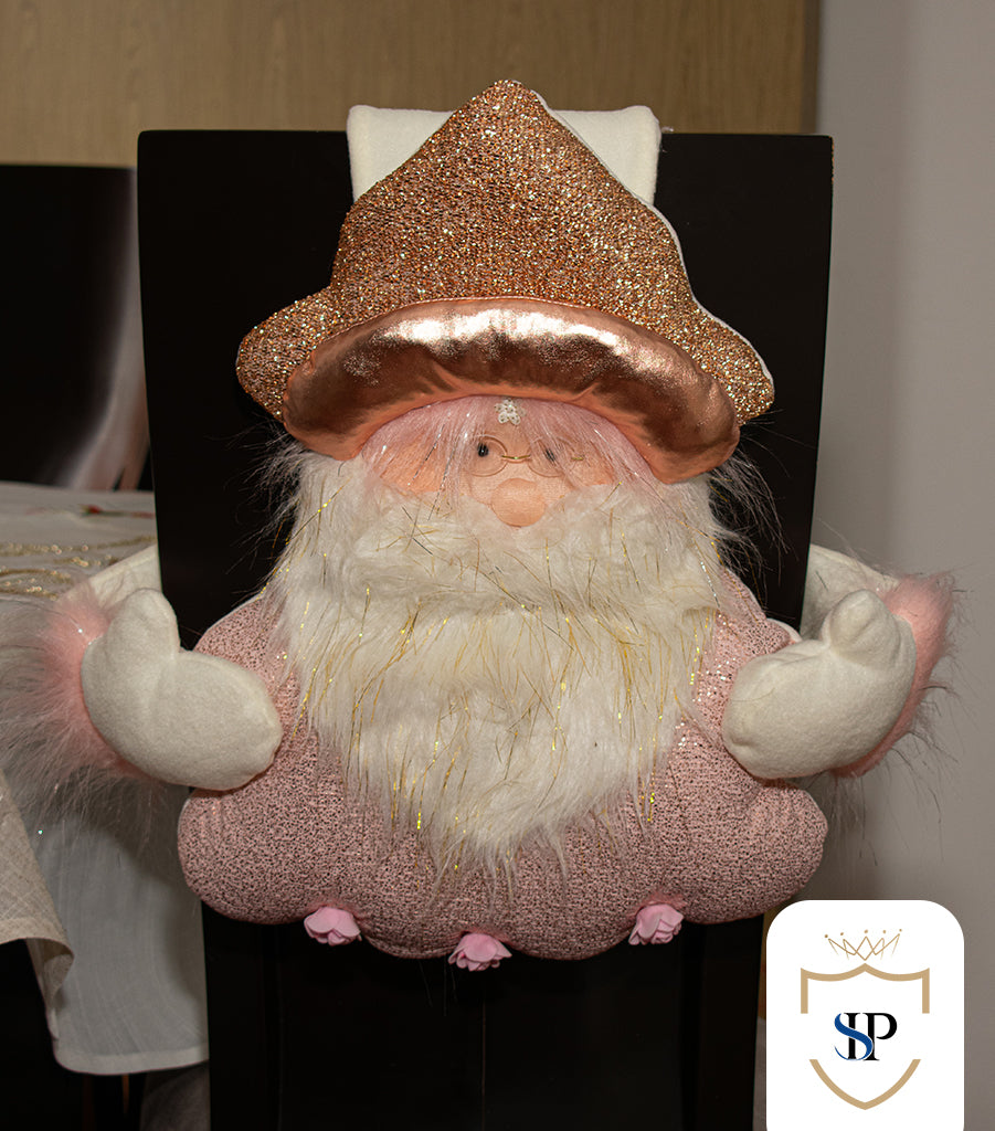 Juego de Espaldar De Silla Diseño Navideño ORO ROSA X6 UNIDADES