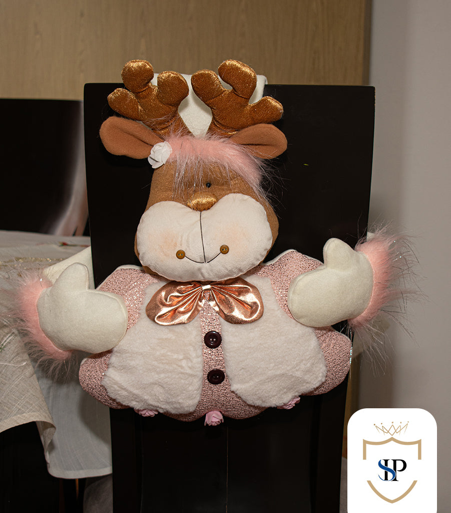 Juego de Espaldar De Silla Diseño Navideño ORO ROSA X6 UNIDADES