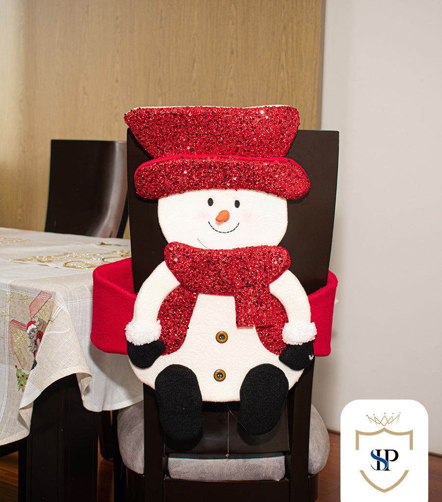 Juego de Espaldar De Silla Diseño Navideño ROJO X6 UNIDADES