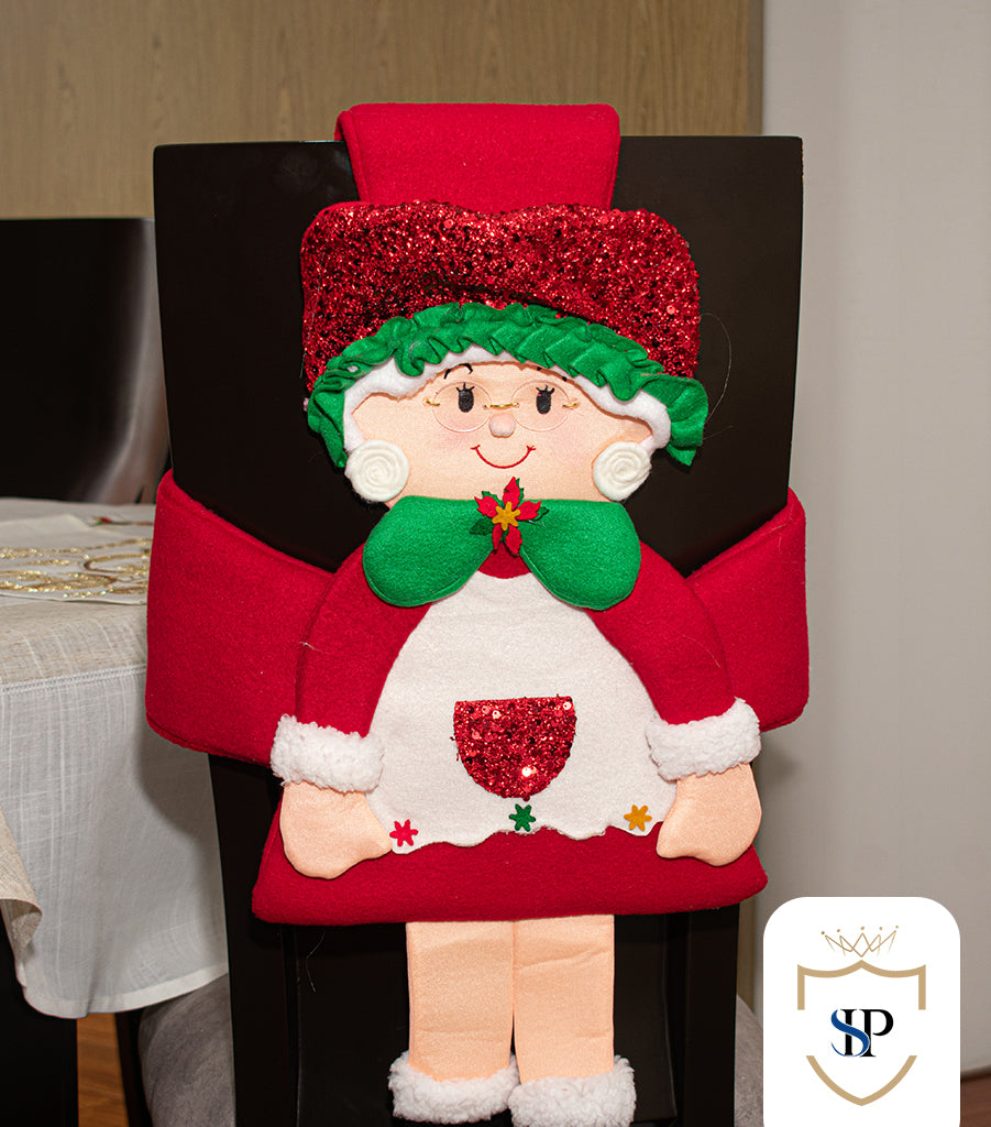 Juego de Espaldar De Silla Diseño Navideño ROJO X6 UNIDADES