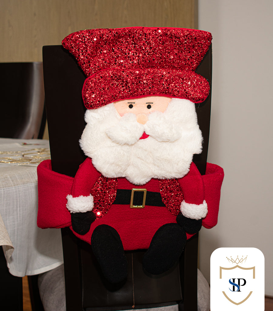 Juego de Espaldar De Silla Diseño Navideño ROJO X6 UNIDADES