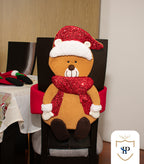 Juego de Espaldar De Silla Diseño Navideño ROJO X6 UNIDADES