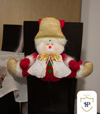 Juego de Espaldar De Silla Diseño Navideño ROJO DORADO PEQUEÑO X6 UNIDADES