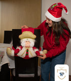 Juego de Espaldar De Silla Diseño Navideño ROJO DORADO PEQUEÑO X6 UNIDADES