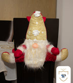 Juego de Espaldar De Silla Diseño Navideño ROJO DORADO PEQUEÑO X6 UNIDADES