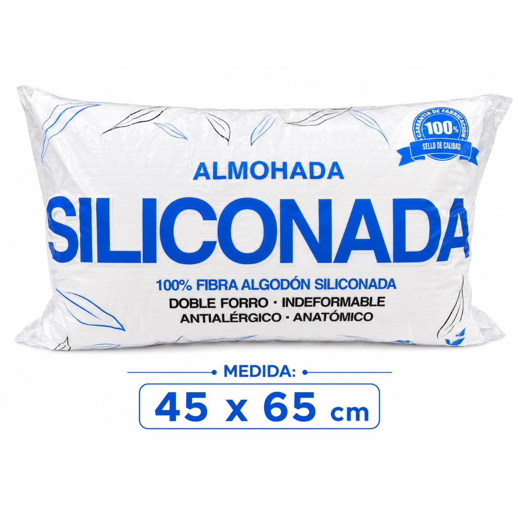 Almohada Siliconada Azul – 45 x 65 cm