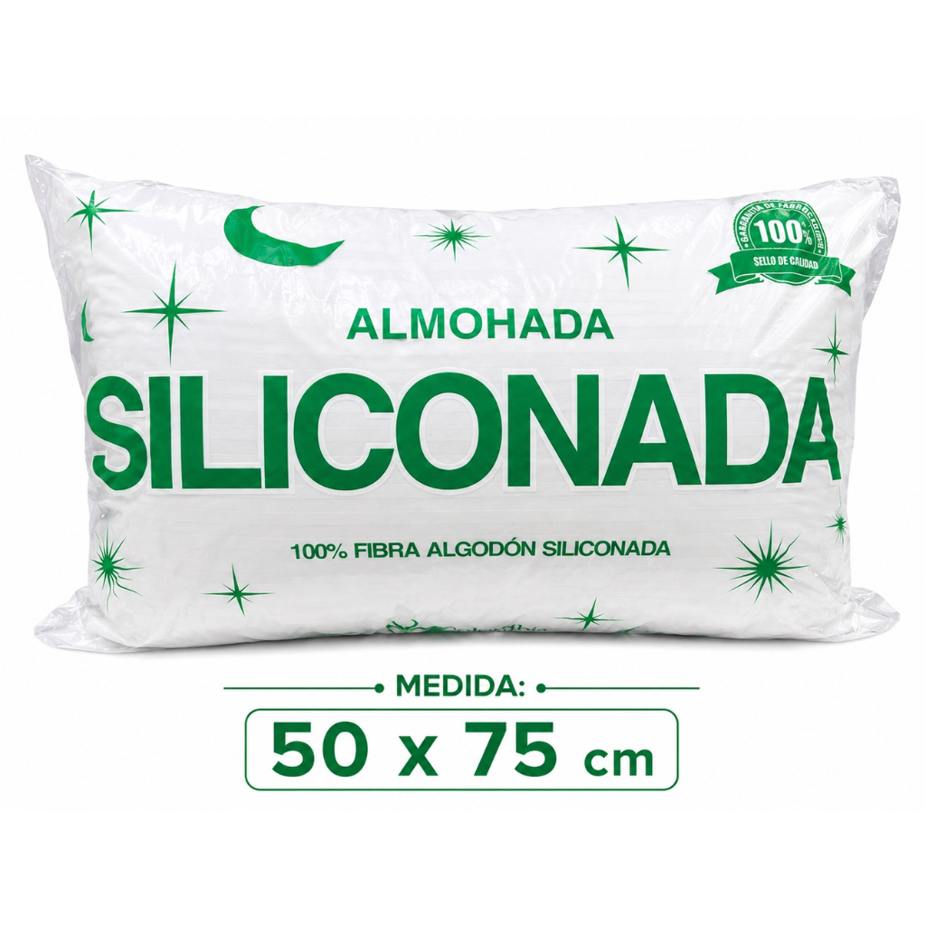 Almohada Siliconada Verde – FORRO LAVABLE 50 x 75 cm