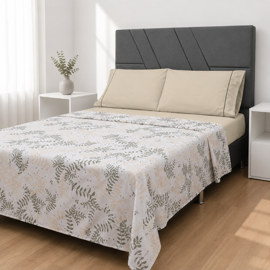 Sábanas 200 Hilos Estampadas – Naturaleza Camel
