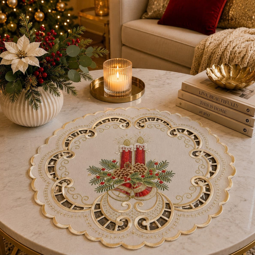 Centro de Mesa Navideño Bordado - Multidiseño