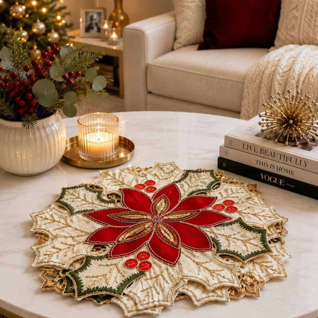Centro de Mesa Navideño Bordado - Multidiseño