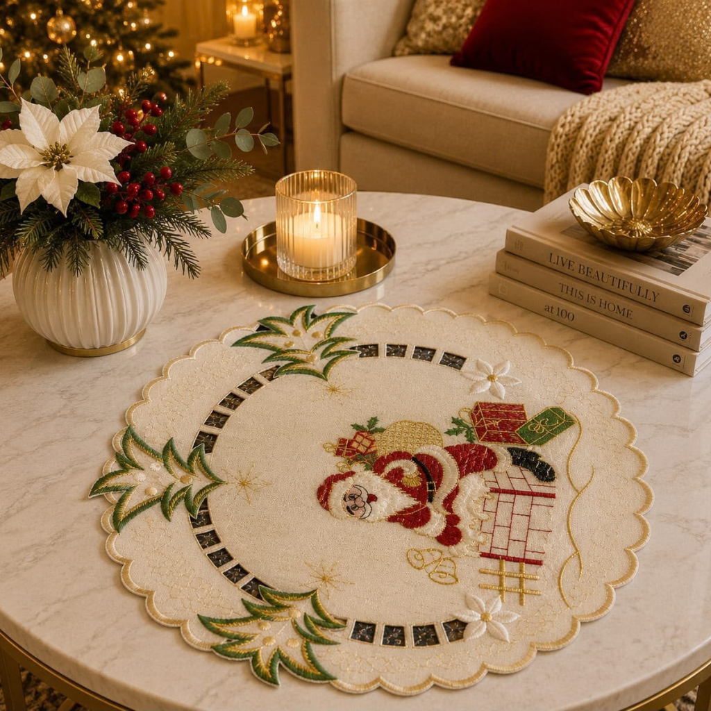Centro de Mesa Navideño Bordado - Multidiseño