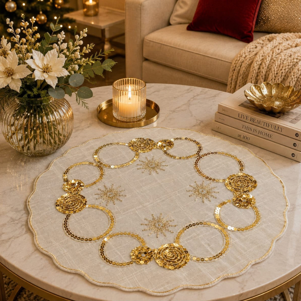Centro de Mesa Navideño Bordado - Multidiseño