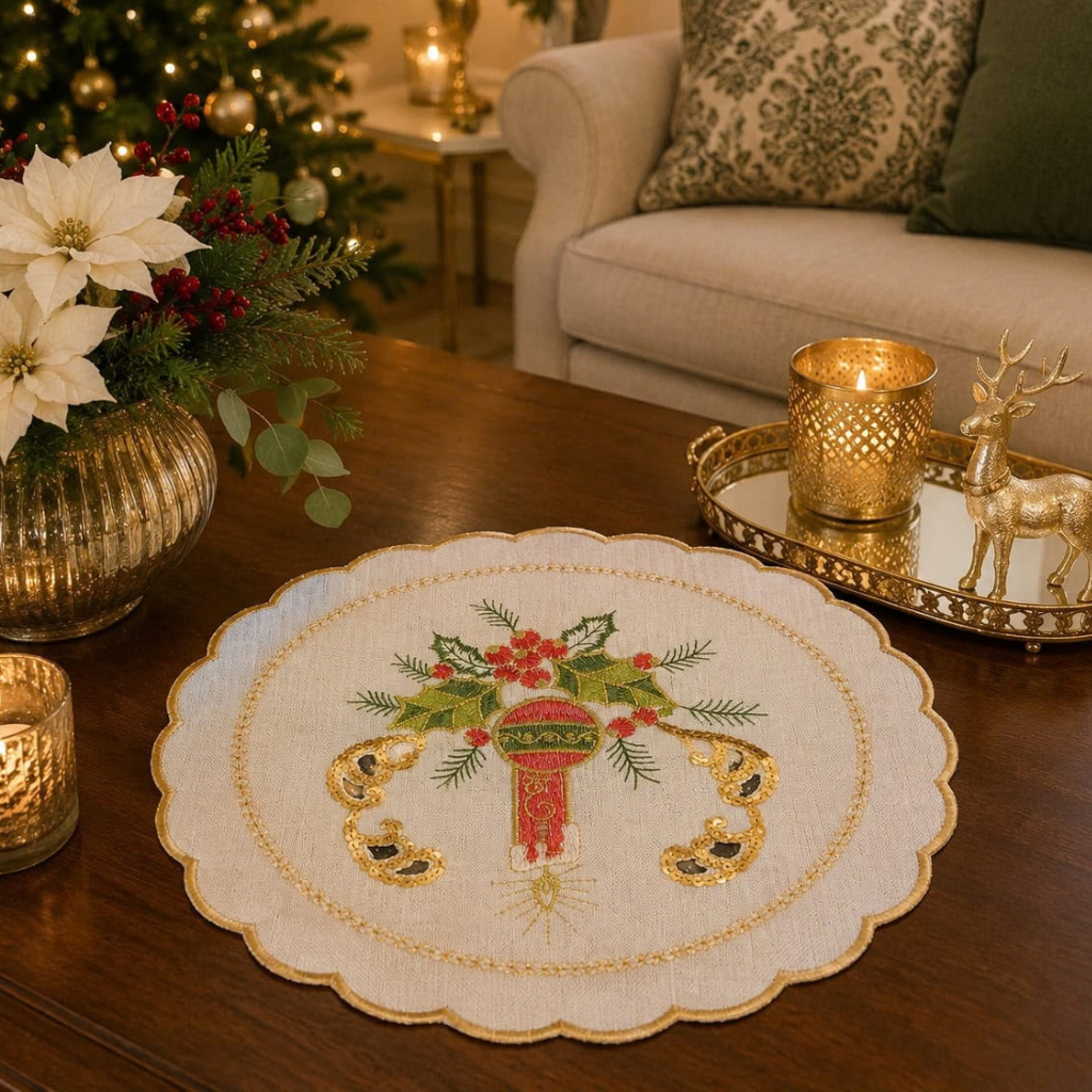Centro de Mesa Navideño Bordado - Multidiseño