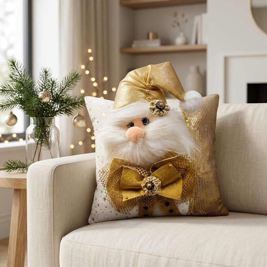 Cojín Navideño Brillante Decorativo Multidiseño