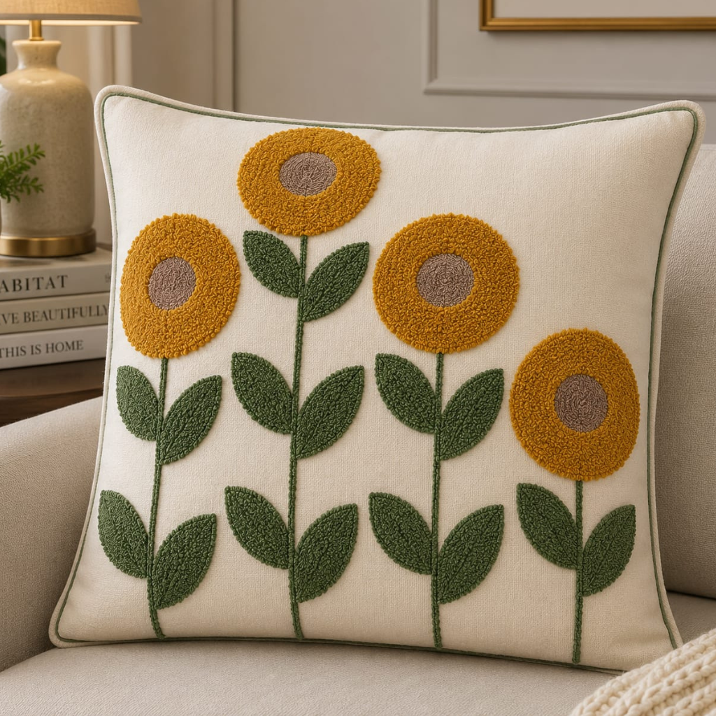 Cojín Decorativo Bordado Multidiseño 45 × 45 cm