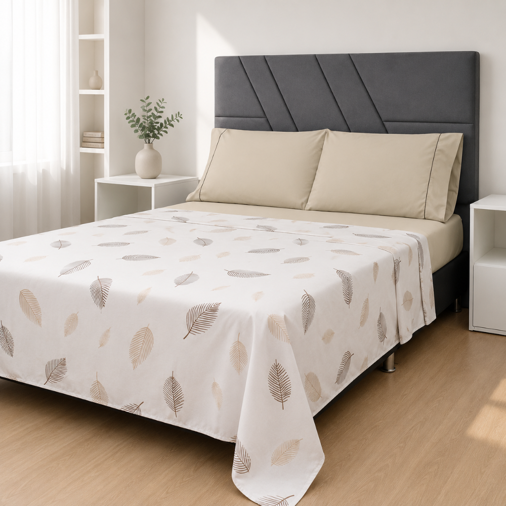 Sábanas 200 Hilos Estampadas – Libertad Camel