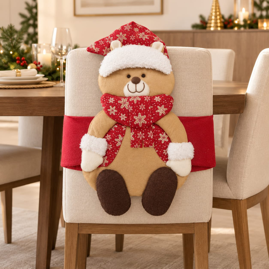 Espaldar Decorativo Navideño para Silla - Rojo