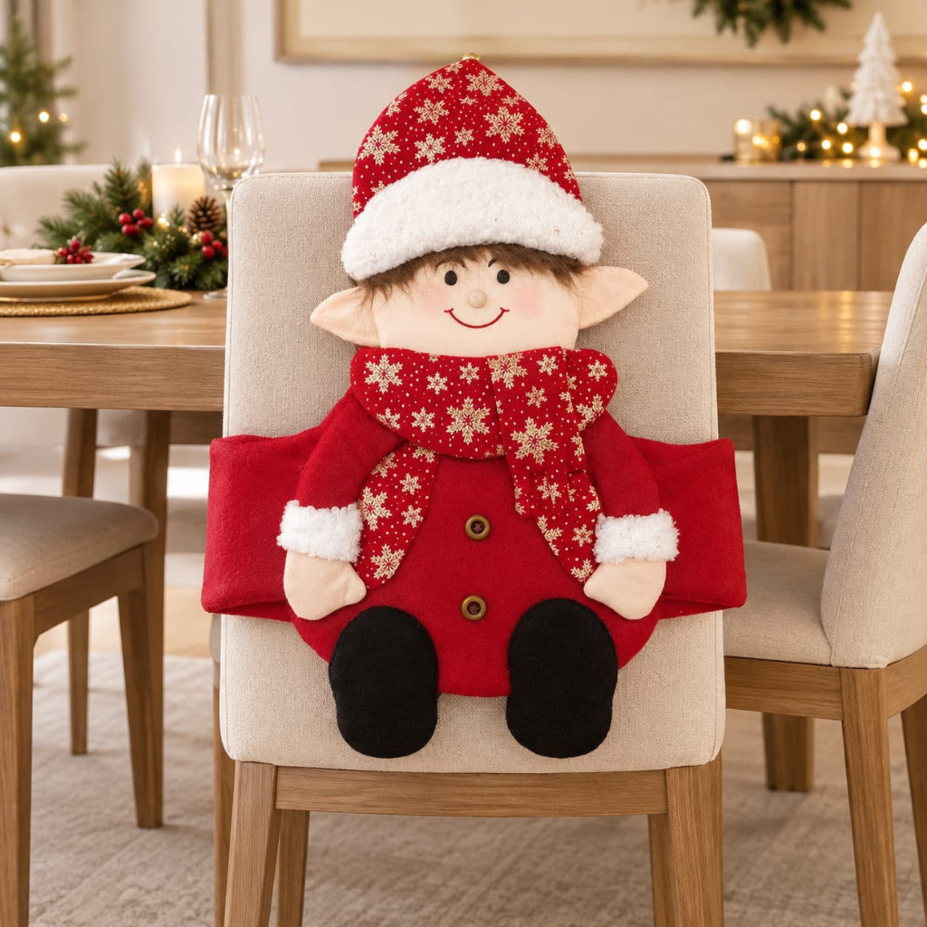 Espaldar Decorativo Navideño para Silla - Rojo