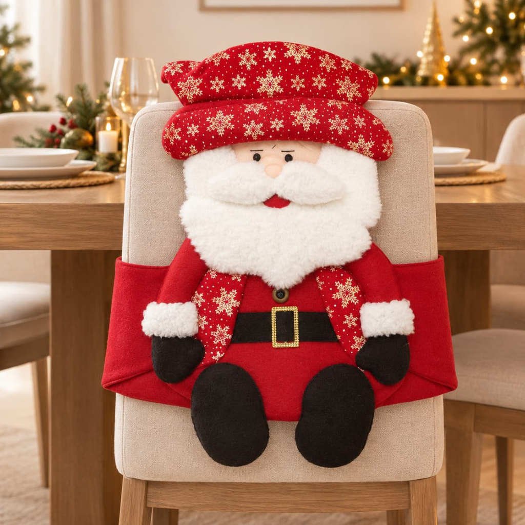 Espaldar Decorativo Navideño para Silla - Rojo