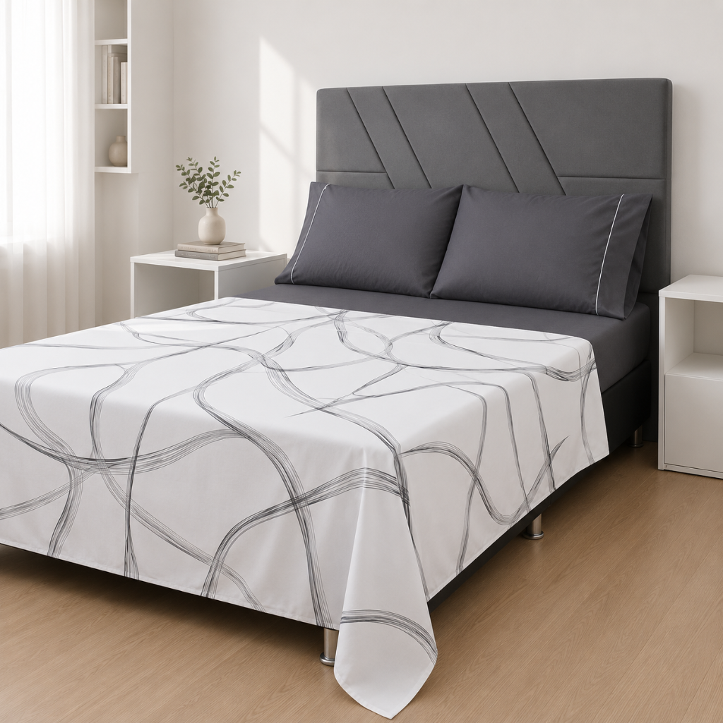 Sábanas 200 Hilos Estampadas – Música Gris