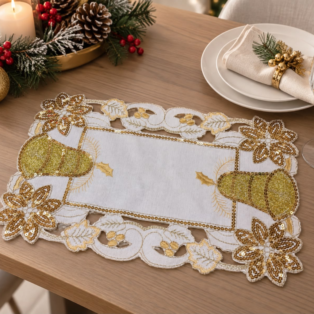 Set de 6 Individuales Navideños Bordados - Multidiseño