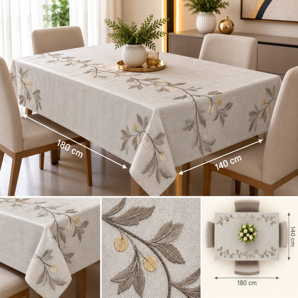 Mantel Decorativo Beige Bordado
