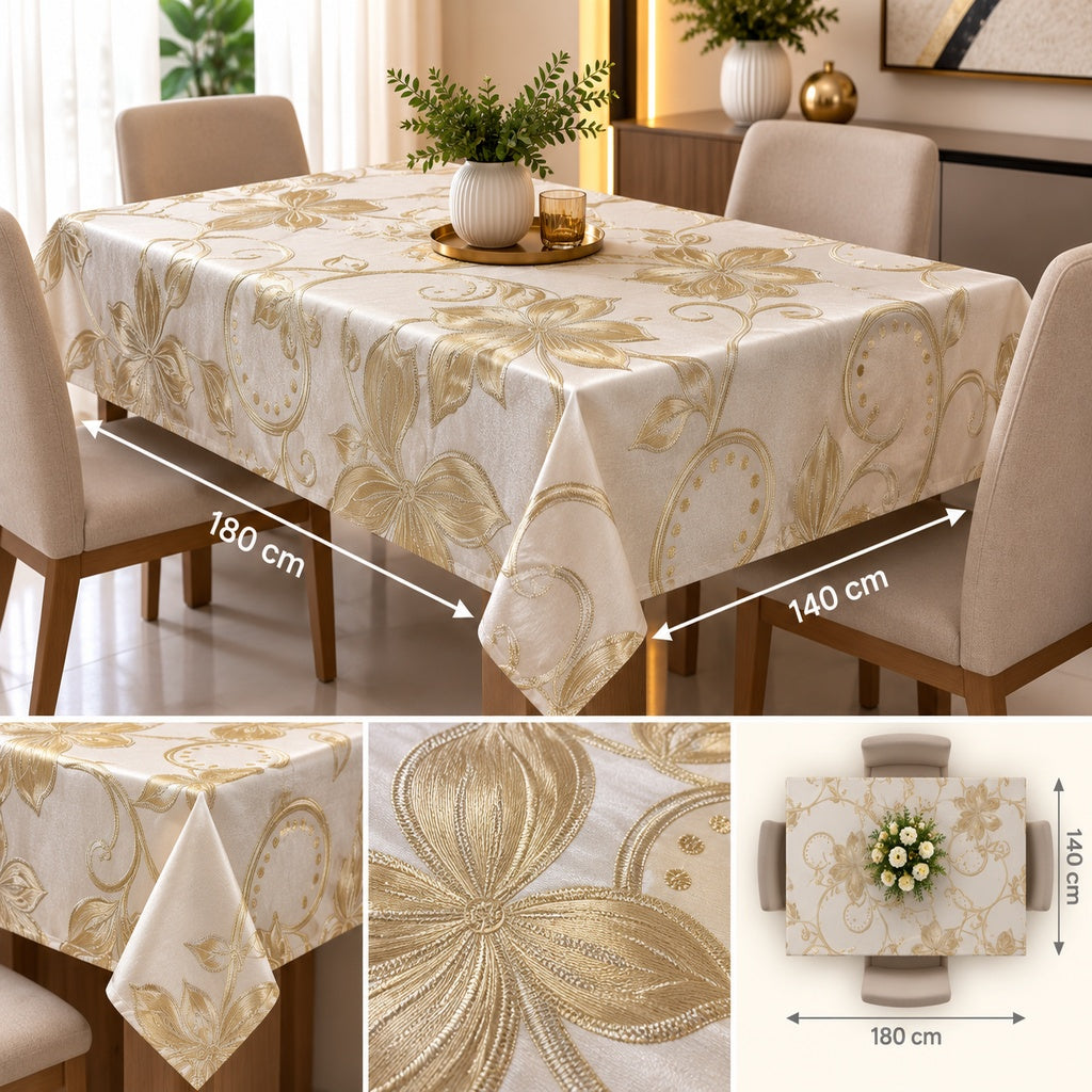 Mantel Decorativo Beige Bordado