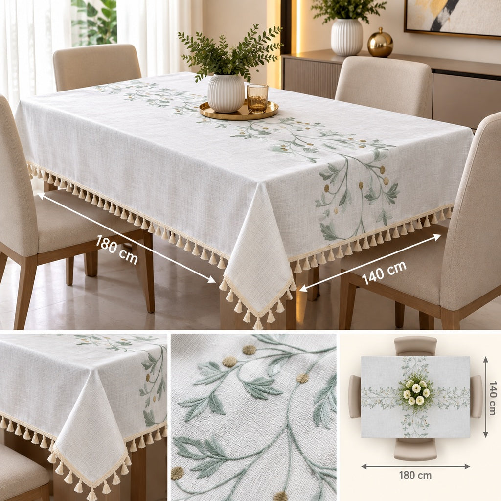 Mantel Decorativo Beige Bordado