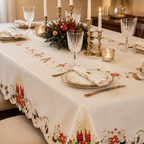 Mantel Navideño Decorativo Rojo y Dorado - Multidiseño