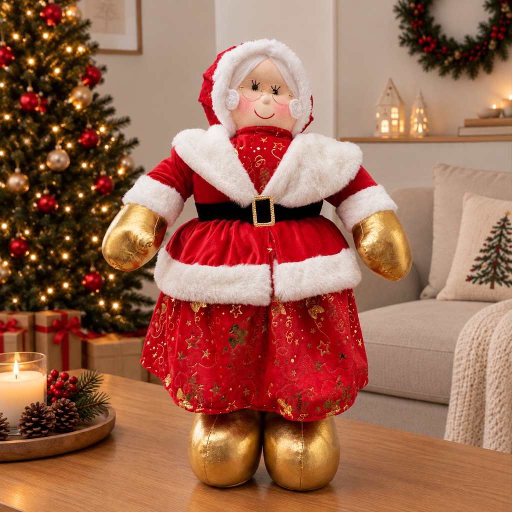 Muñecos Navideños Papá y Mamá Noel Decorativos