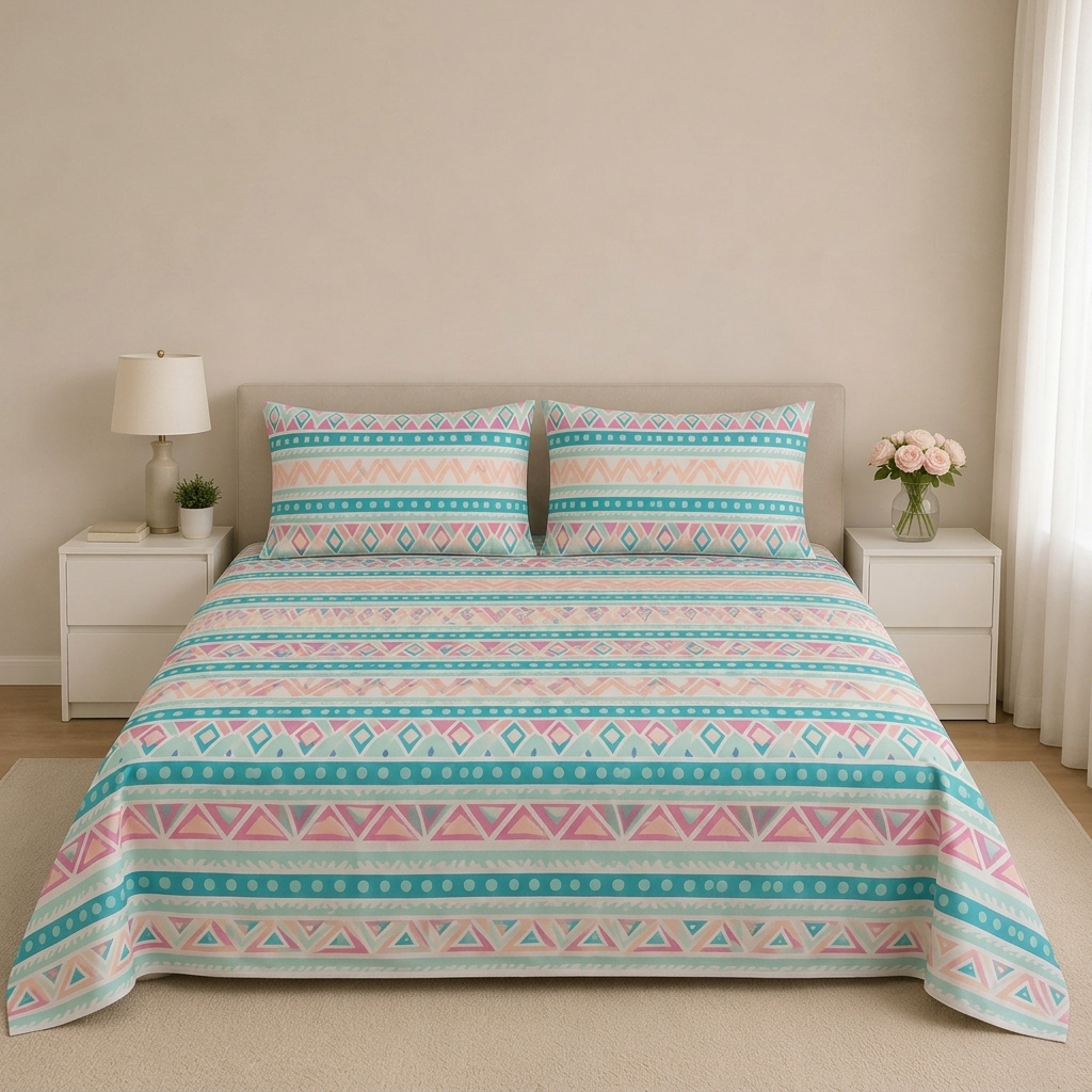 Juego de Sábanas Bellísima Cama Doble Estampada
